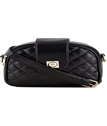 Lychee Bags - Black PU Sling Bag