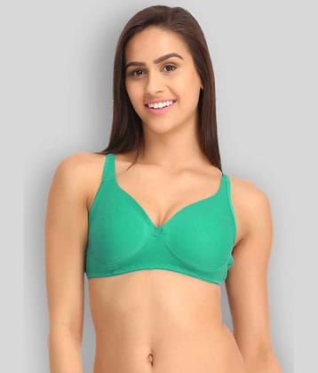Clovia Poly Cotton Non Padded Women's T-Shirt/ Seamless Bra ( Green )
