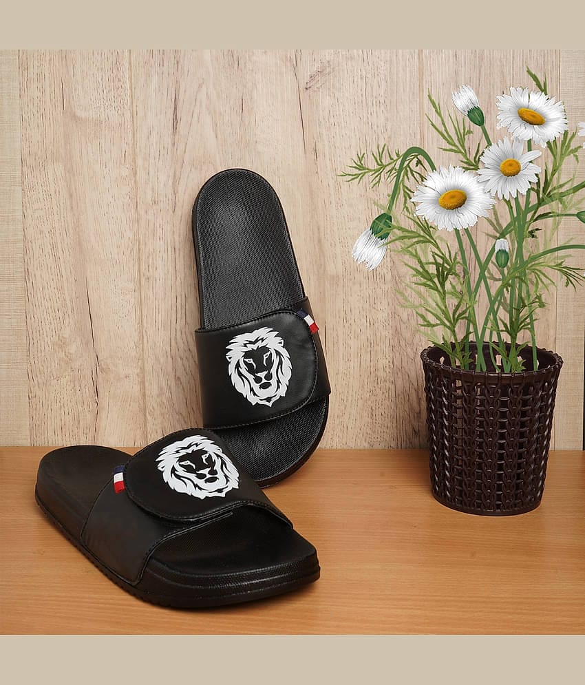 PERY PAO Black Men's Slide Flip Flop