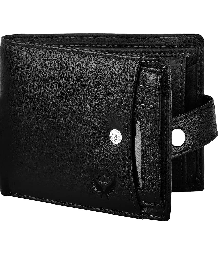 Lorenz Black 100% Leather Men's RFID Wallet ( Pack of 1 )