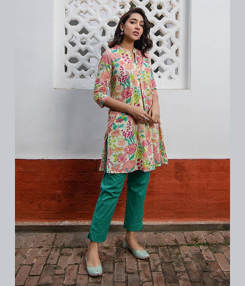 Janasya Women's Cotton Tunic ( Multicolor )