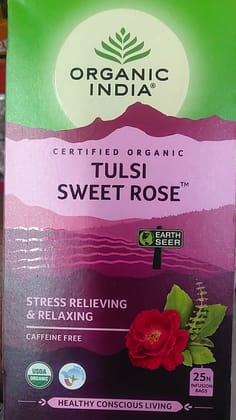 Organic India tulsi sweet rose tea 25 bags carton Organic India tulsi sweet rose tea 25 bags carton