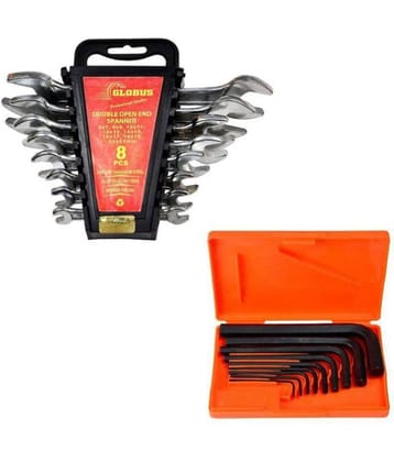 GLOBUS 912 Hand Tool Set of DOE Set/8 PCS and Allen Key Set/9 PCS