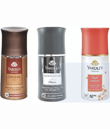 Yardley London Orignal ,Gentle man Classic ,London Rose Deodorant Roll-on Deodorant Roll-on - For Men & Women  (50 ml each, Pack of 3).