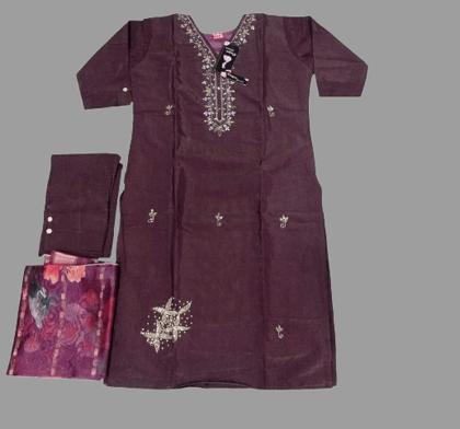 Beautiful maroon ethnic party wear kutri set with dupatta