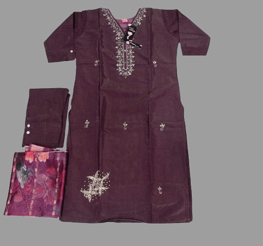 Beautiful maroon ethnic party wear kutri set with dupatta