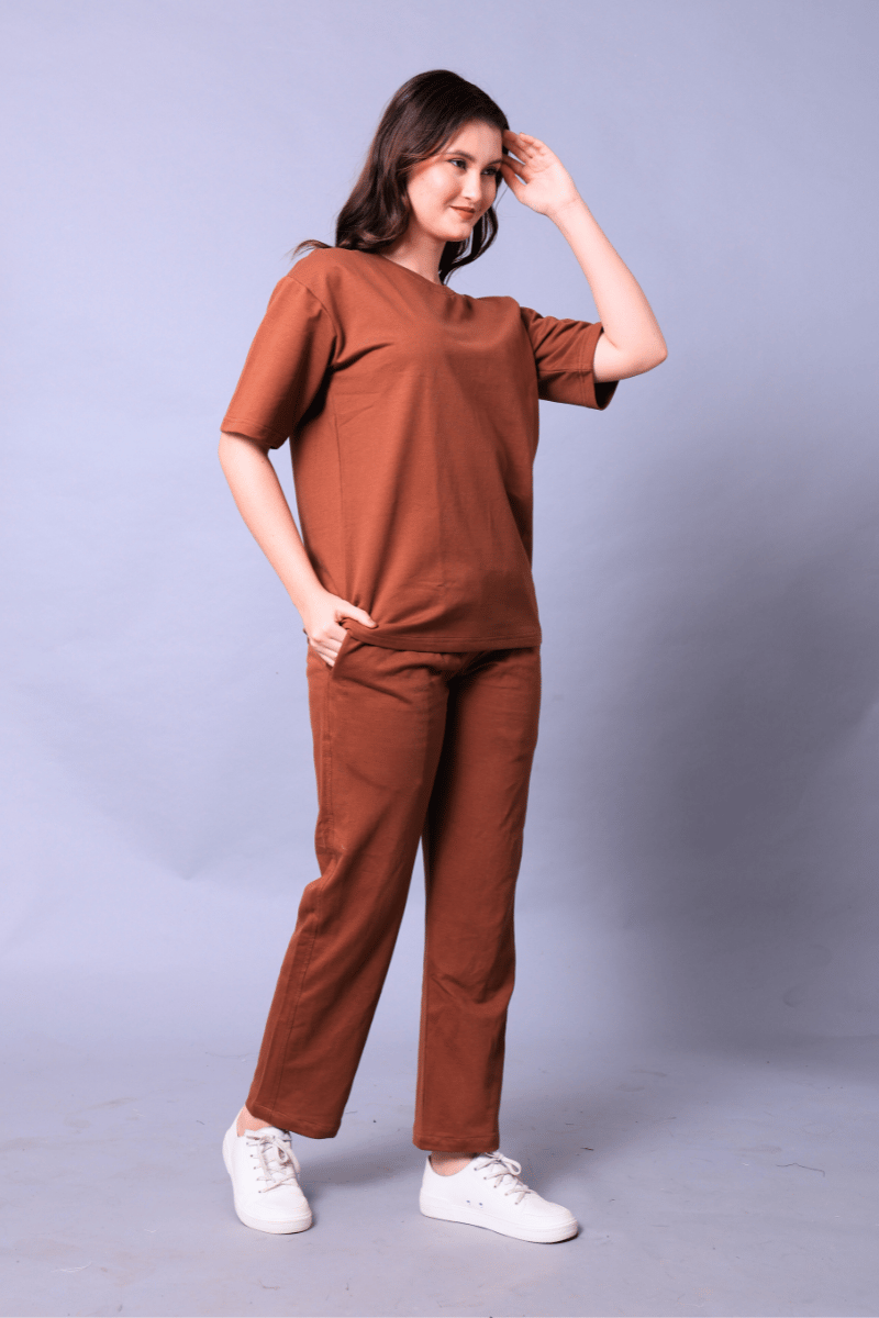 Mocha Mousse Unisex Co-Ord Set With Joggers