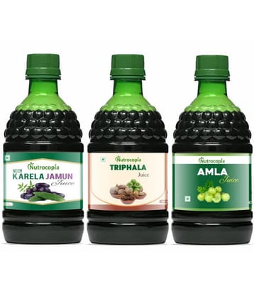 NUTROCOPIA Neem Karela Jamun, Triphala & Amla Juices Pack of 3 of 400 ML(1200 ML)