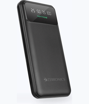 Zebronics 10000 -mAh 22W Li-Polymer Power Bank