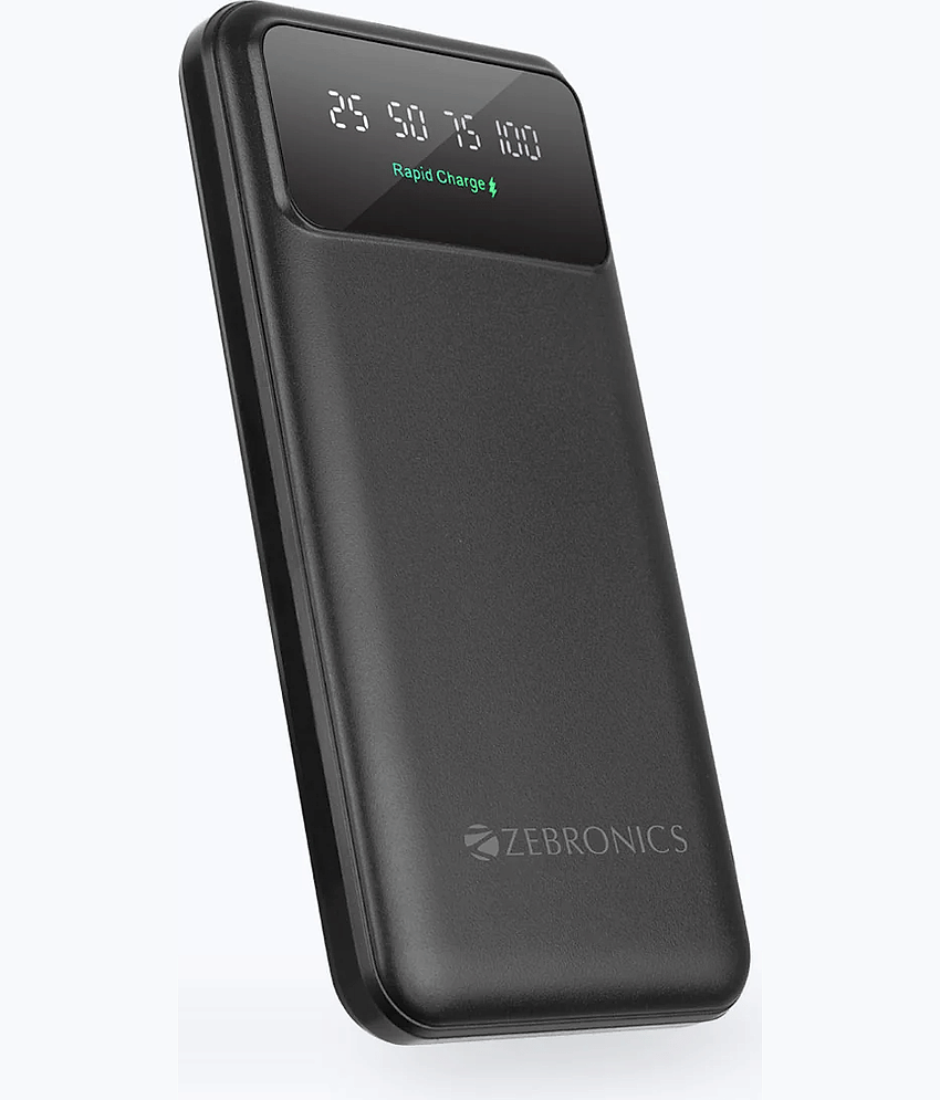 Zebronics 10000 -mAh 22W Li-Polymer Power Bank