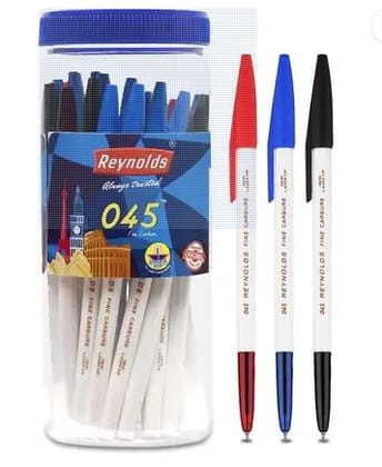 Reynolds 045 Ball Pen  (Pack of 25, Ink Color - Blue,Black & Red)