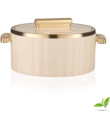 Trueware Sterling Inner Steel Outer Off White Plastic Thermoware Casserole ( Set of 1 , 3500 mL )