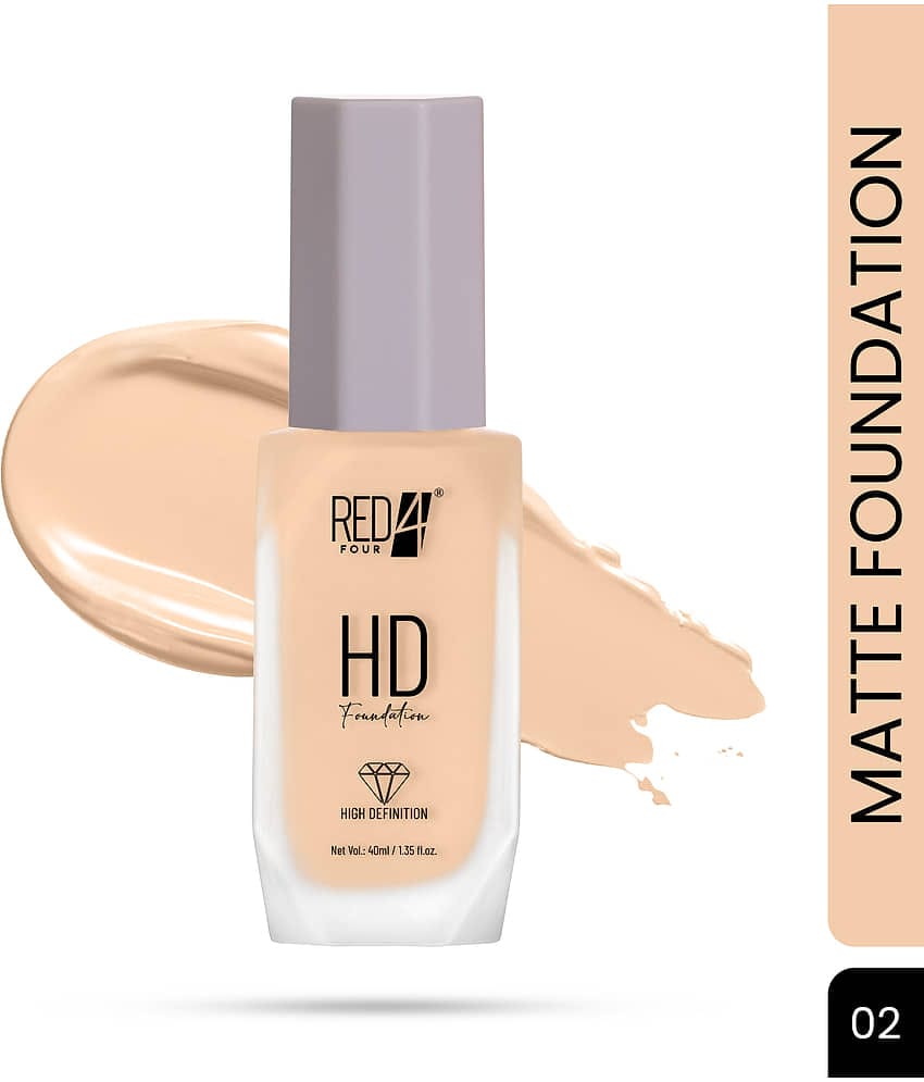 RED 4 Matte Cream For All Skin Types Skin Light Foundation Pack of 1