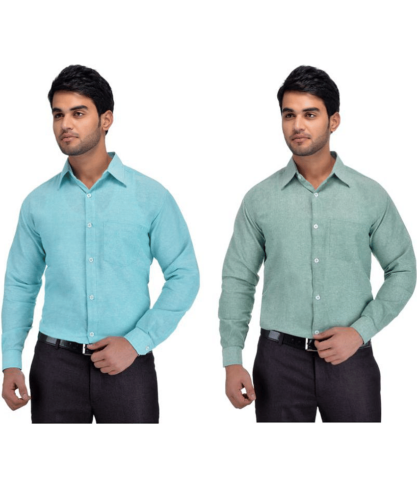 DESHBANDHU DBK Cotton Regular Fit Full Sleeves Men's Formal Shirt - Multi ( Pack of 2 )