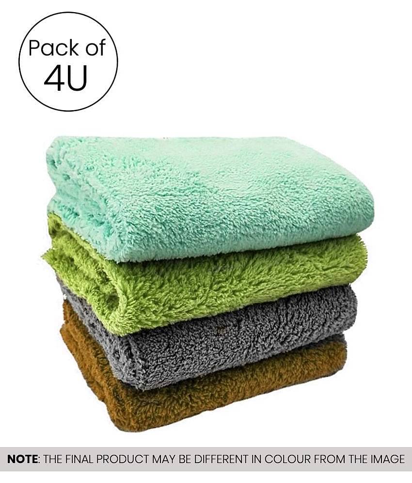 PROGIENCE Multicolor 240 GSM Microfiber Cleaning Cloth For Automobile Car accessories (Pack Of 4) 40x40 cms