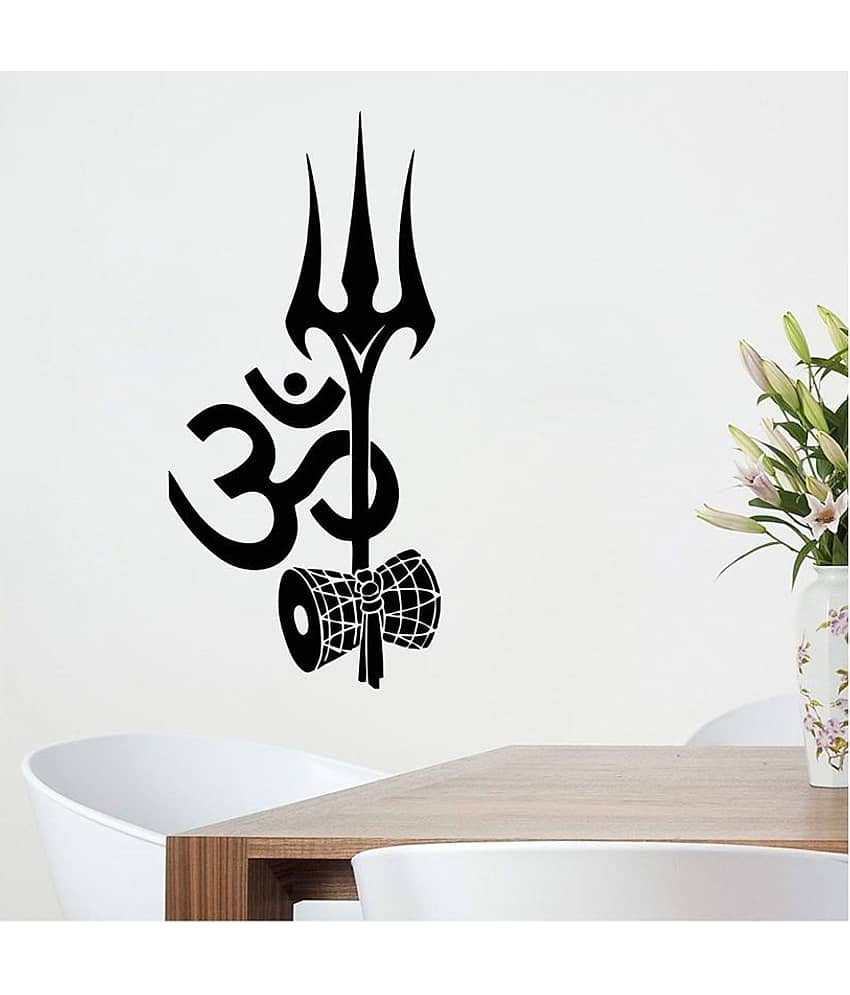 Asmi Collection Shiva Om Trishul Damroo Sticker ( 75 x 40 cms )