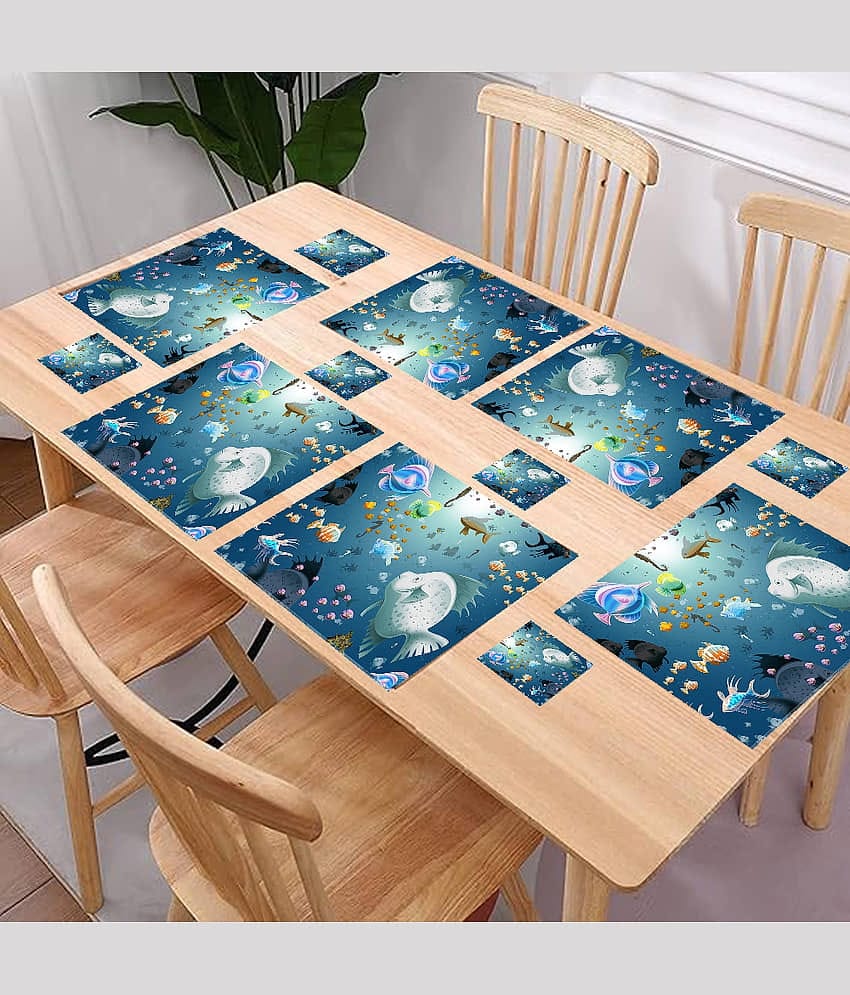 Revexo PVC Solid Rectangle Table Mats & Coasters ( 40 cm x 30 cm ) Pack of 1 - Multi