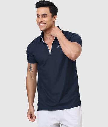 Fuaark Navy Polyester Slim Fit Men's Sports T-Shirt ( Pack of 1 )