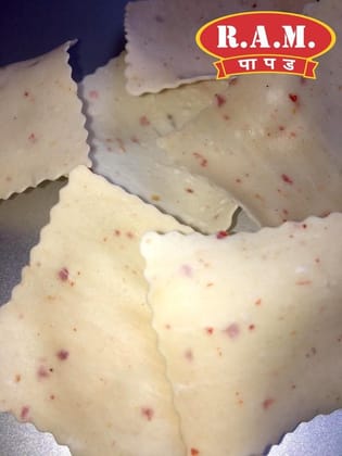 Ram Papad Sabudana Batata Red Chilli Mirgunda (200g) | Spicy Sago Potato Chunks Traditional Maharashtrian Fryums Crispy Vrat Snack Side Dish