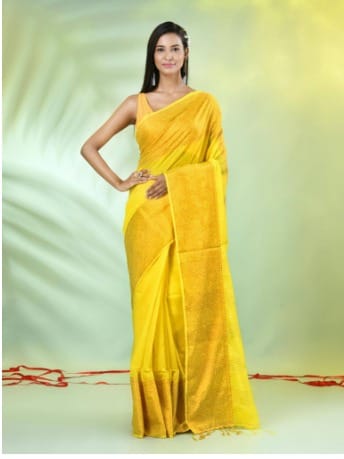 Tissue Woven Border Cotton Saree