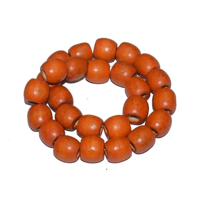 Painted Wooden Beads for Jewelry Making , BWWB-107-Per Packet of Approx 25 Pcs / 18X17 MM / Orange