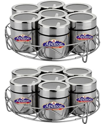 APEIORN Multipurpose dabba Steel Spice Container Set of 14 175 mL