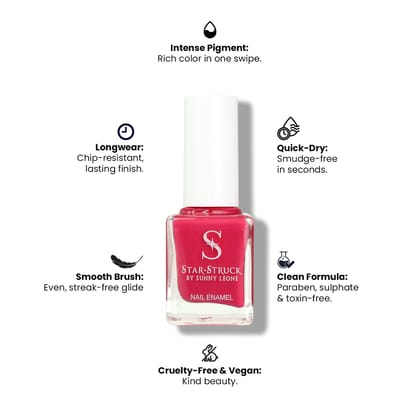 StarStruck by Sunny Leone - Kiss Me Pink - Glossy Nail Polish | Mirror-Like Shine & Longwear Color | Quick Dry Formula StarStruck by Sunny Leone - Kiss Me Pink - Glossy Nail Polish | Mirror-Like Shine & Longwear Color | Quick Dry Formula