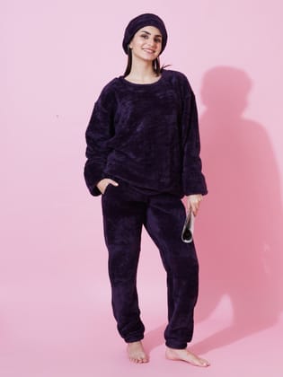 Midnight Purple Teddy Winter-Wear Set-M