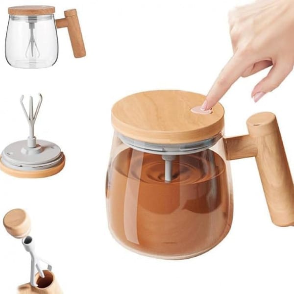 Wholesale Item - SELF STIRRING GLASS MUG - MOQ 10 Pieces