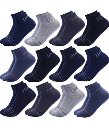 Broen - Cotton Men's Striped Multicolor Low Cut Socks ( Pack of 12 )