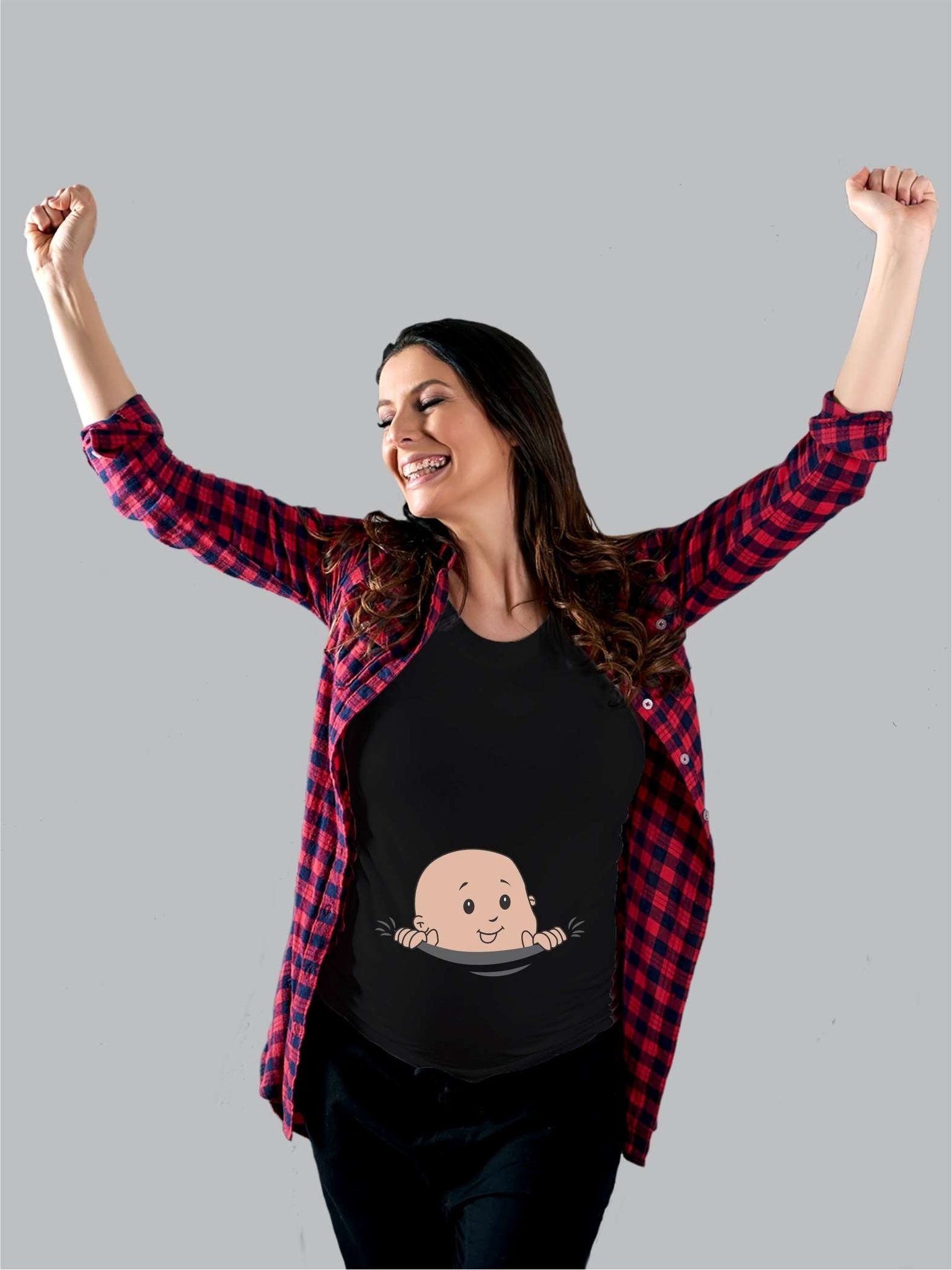 Mom To Be Baby Seeking From Tummy-Black / XS