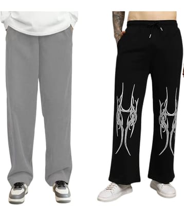 attitude start of fashion Grey Lycra Men's Joggers ( Pack of 2 )