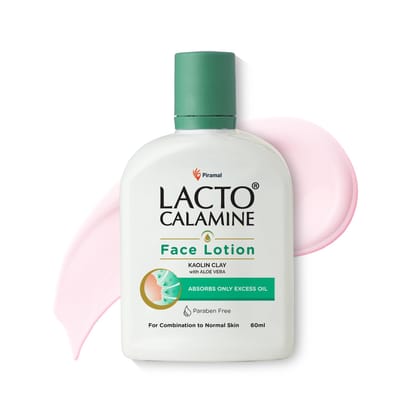 Lacto Calamine Face Lotion | 60 ml | Daily Moisturizer For Face - Combination To Normal Skin | Kaolin Clay & Aloe Vera | Abosrbs Excess Oil | Fights Pimples, Darkspots & Blackheads | Body Lotion Lacto Calamine Face Lotion | 60 ml | Daily Moisturizer For 