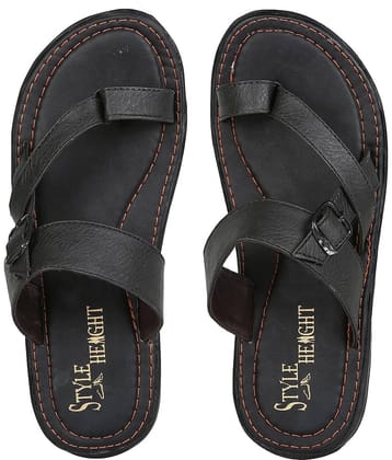 Style Height Brown Men's Leather Slipper