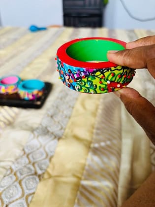 ColorWhirls - a whirl of colors and texture - Single Piece Red base