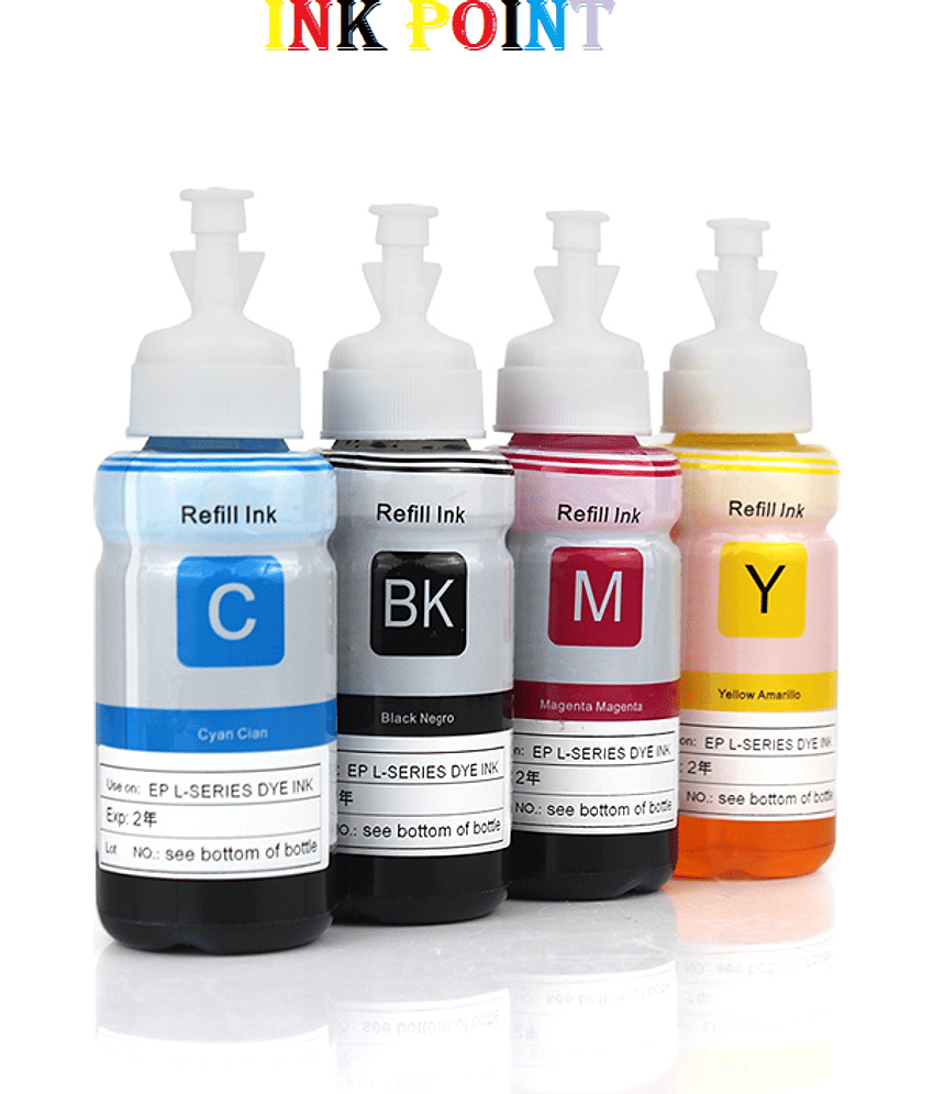 INK POINT Multicolor Four bottles Refill Kit for Refill Ink Compatible for EP 664 L130, L360, L380, L350, L361, L565, L210