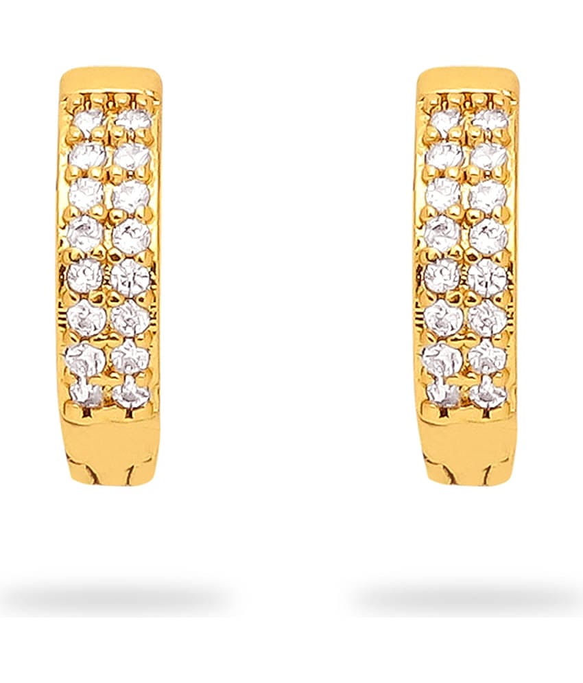 LUV FASHION Golden Huggies Earrings ( Pack of 1 )