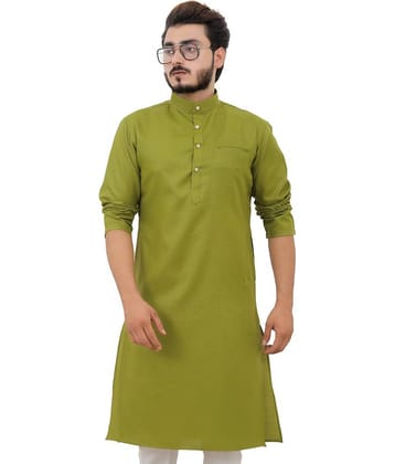 YAGNIK FASHION Green Cotton Men's Regular Kurta ( Pack of 1 )