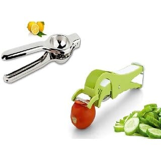Style UR Home -  Stainless Steel Lemon Squeezer with Bottle Opener  2 in 1 Veg Cutter with Peeler- Combo offer