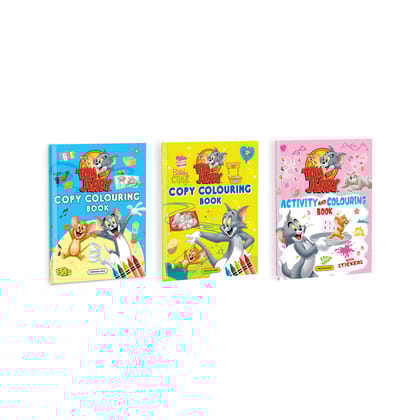 Tom and Jerry Copy Colouring and Activity Books Pack with Stickers for Kids Age 2 -8 years ( A Set of 3 Books) Dreamland Publications