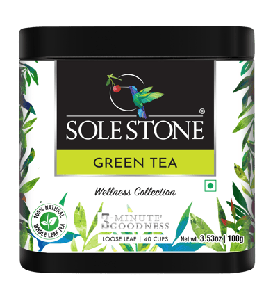 SOLE STONE Green Tea - Whole leaf, 100g (Pack of 1)