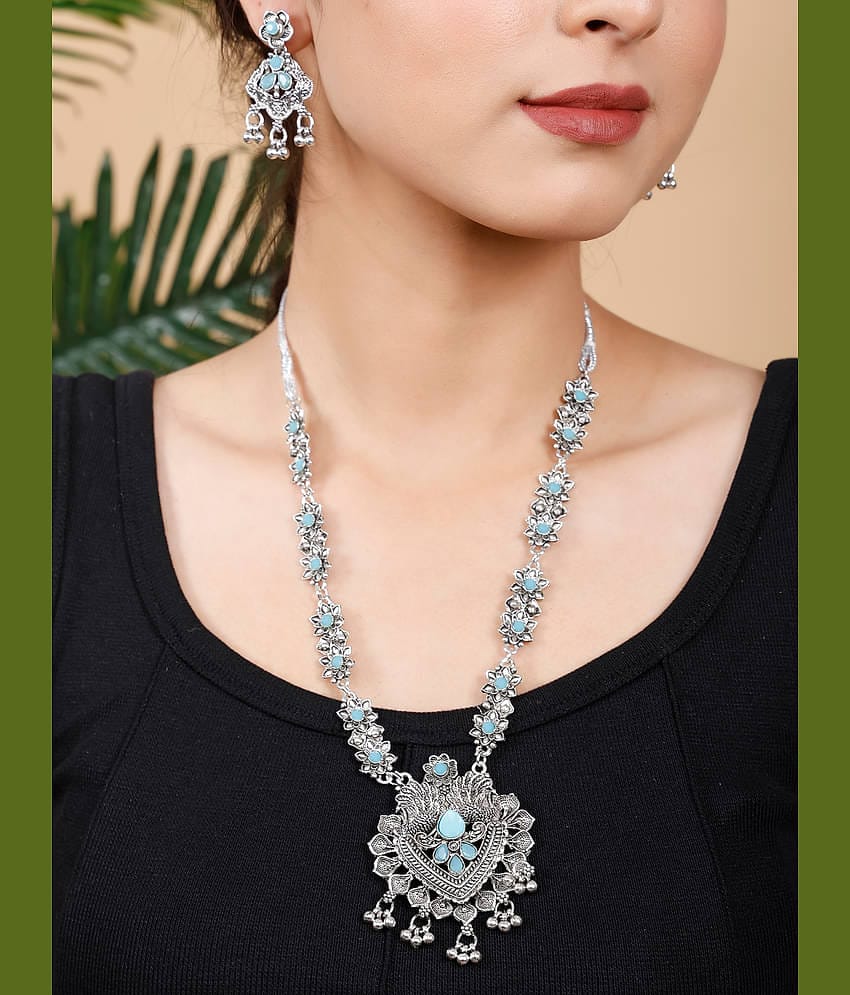 SUNHARI Blue Alloy Necklace Set ( Pack of 1 )