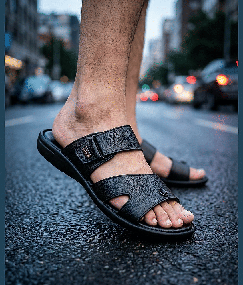 Runrave RIPIT - Black Men's Korean Sandals