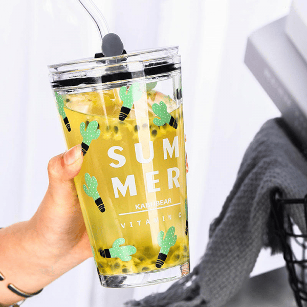 Wholesale Item - 470ML HEAT RESISTANT GLASS CUP SIPPER - MOQ 21 Pieces
