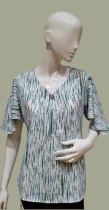 Women Summer Fashion Half Sleeve Printed Top-11354 . / Assorted / 4XL