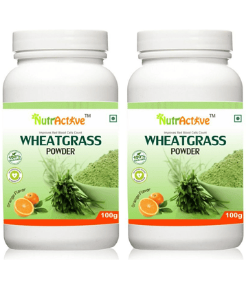 NutrActive Organic wheat grass powder 200 gm Orange Vitamins Powder Pack of 2
