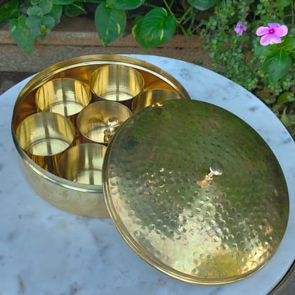 Brass Anjara Petti - Hammered Finish-Without Chilli Plate