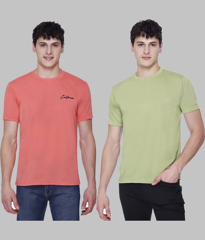 HVBK Pack of 2 Cotton Blend Regular Fit Men's T-Shirt ( Black )