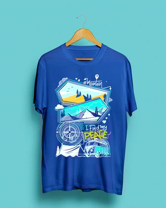 Pahar | BENGALI GRAPHICS TSHIRTS |-Blue / X-small
