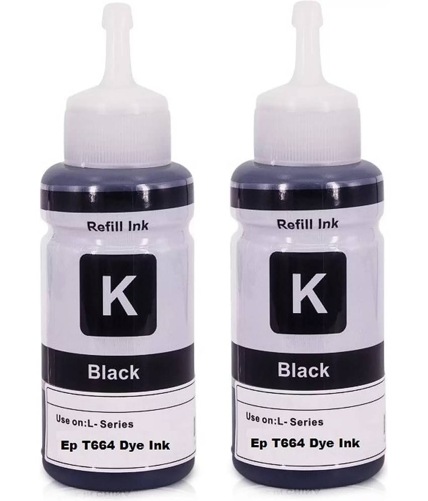 TEQUO T664 Ink For L130 Black Pack of 2 Cartridge for L220/ L550/ L355/ L110/ L210/ L300/ L360/ L350/ L380/ L100/ L200/ L565/ L555/ L130/ L1300